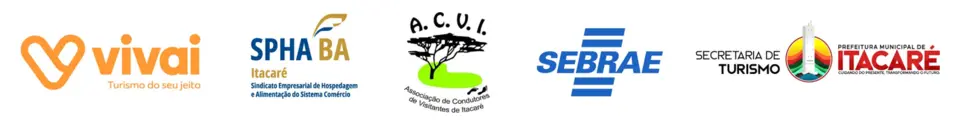 Realização: Vivai, SPHA BA Itacaré (Sindicato Empresarial de Hospedagem e Alimentação), A.C.V.I. (Associação de Condutores de Visitantes de Itacaré), SEBRAE e Secretaria de Turismo da Prefeitura Municipal de Itacaré